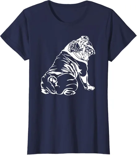 Vista 31 de Gracioso Bulldog Inglés playera perro Hund playera regalo, Azul (Heather blue)