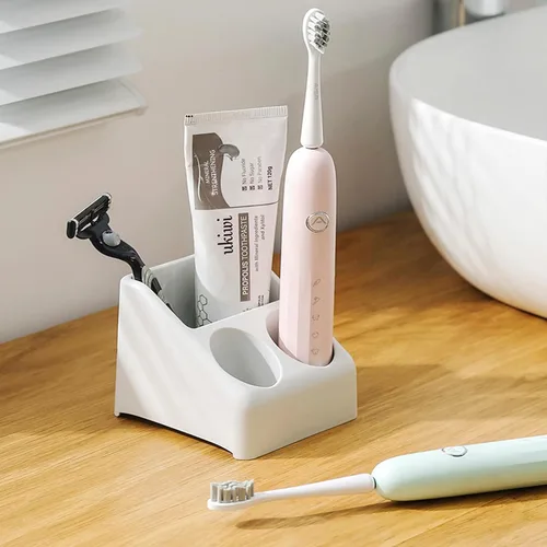 Vista 3 de Soporte para cepillo de dientes eléctrico para baño, organizador de cepillo de dientes eléctrico para encimera, organizador de baño, soporte