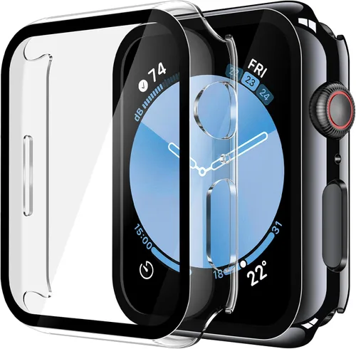 Vista 34 de Misxi Juego de 2 Fundas de Vidrio Templado Compatibles con Apple Watch Series 3 y Series 2 de 1.496 Pulgadas, Protector de Pantalla de Policarbonato