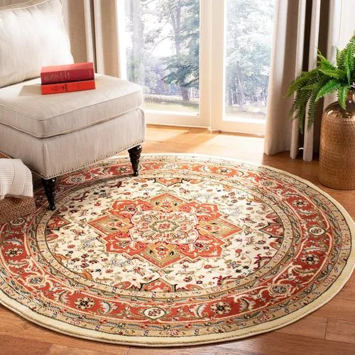 Vista 19 de SAFAVIEH Colección Lyndhurst Alfombra Decorativa - 2'3" x 4', marfil y rojo, diseño oriental tradicional, no desprende pelusa y de fácil cuidado