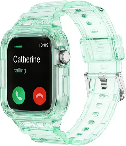 Vista 18 de Compatible con Apple Watch Band transparente de 1.929 in 1.811 in 1.772 in 1.732 in 1.654 in 1.614 in 1.575 in 1.496 in para mujeres y hombres