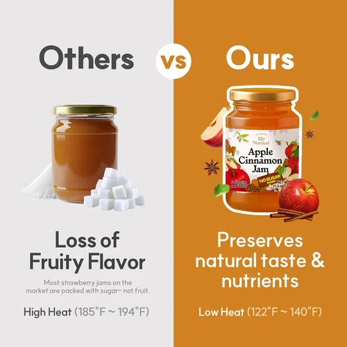 Vista 6 de My Normal Mermelada de manzana y canela sin azúcar, apta para diabéticos, gelatina de manzana al 50% con alulosa, keto y mermelada de azúcar sin