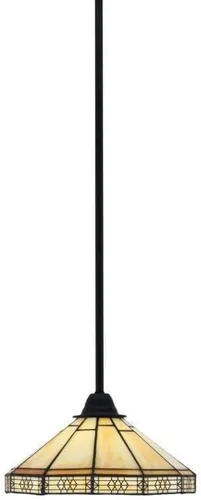 Vista 75 de Toltec Lighting Paramount - Mini colgante de 1 luz en acabado negro mate con cristal de arte perla de 7 pulgadas y estilo negro