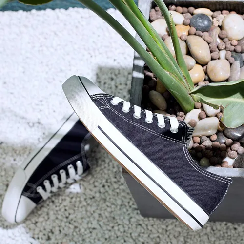 Vista 3 de Adokoo - Tenis informales de lona para mujer caña baja con cordones cómodos para caminar