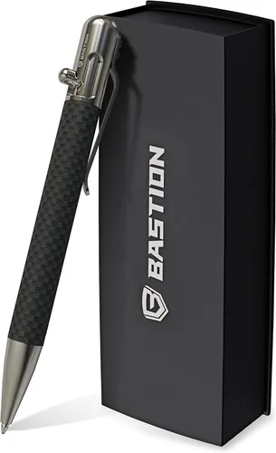 Vista 7 de BASTION Bolt Pen Fibra de carbono y acero inoxidable Cartucho de tinta extra negra de punta fina (0.020 in) para mujeres y hombres, bolígrafo