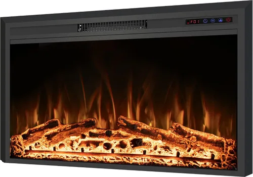 Vista 9 de Inserto de chimenea eléctrica de 26 pulgadas de ancho, 6 niveles de brillo, 5 velocidades de llama, 62-82 ℉, temporizador y control remoto, chimenea