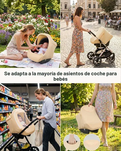 Vista 7 de Metplus Toldo 2 en 1 para Asiento de Automóvil de Bebé, Parasol de Privacidad Multiuso, Protege la Seguridad del Bebé con Estilo, Fundas