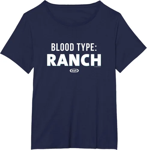 Vista 4 de Heinz Kraft Mac & Cheese Blood Type Ranch - Camiseta con logo en el pecho grande, Azul