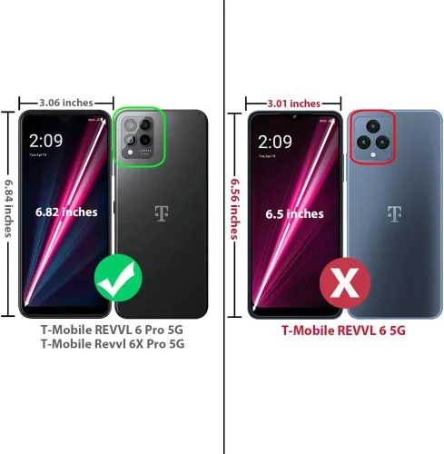 Vista 2 de TJS Compatible con T-Mobile Revvl 6X Pro 5G y Revvl 6 Pro 5G - Funda resistente de doble capa a prueba de golpes (compatible con montaje magnético)