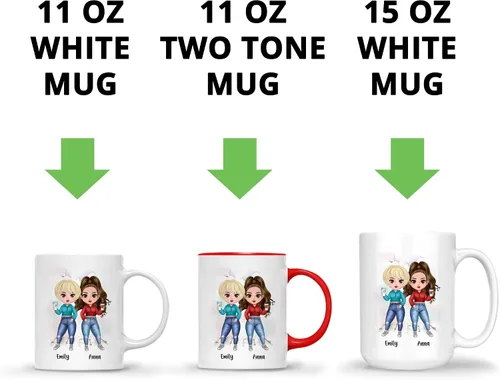 Vista 6 de Taza personalizada Gossby para amiga - Aparentemente somos problemas cuando estamos juntas - Regalo personalizado para amigas con nombres