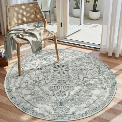 Vista 24 de Lahome Alfombra Floral Bohemio Medaillon - 2x3 Pequeña Alfombra de Baño Rosa Caliente, Alfombra de Cocina, Lavable a Máquina, Antideslizante, Suave