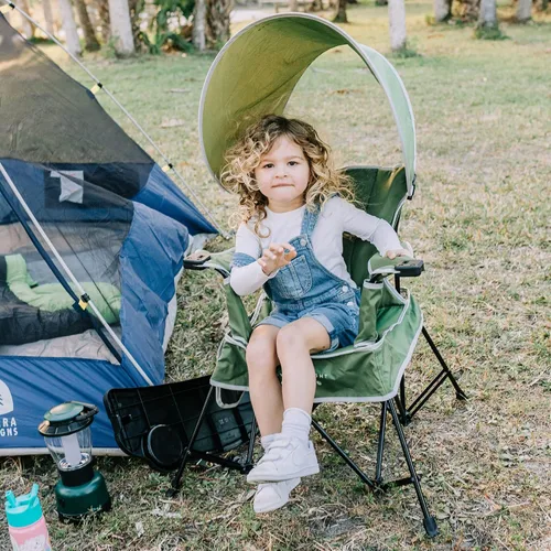 Vista 7 de Baby Delight Silla portátil Go with Me Grand Deluxe para niños Interior y exterior Moss Bud Green Verde musgo