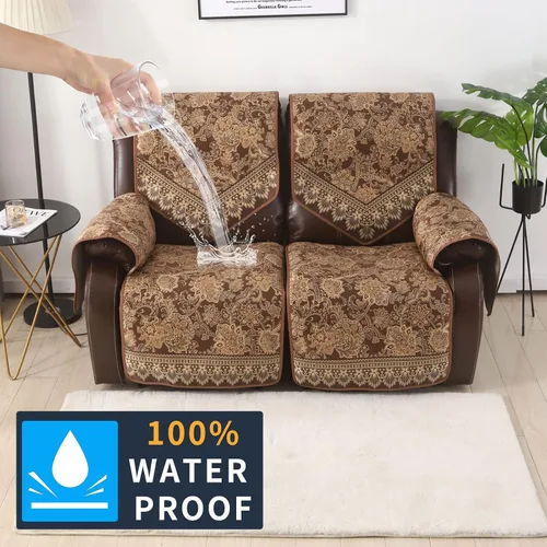 Vista 2 de Fundas impermeables para sofá reclinable, fundas antideslizantes para sofá reclinable de 2 asientos, fundas de sofá reclinable de jacquard lavables