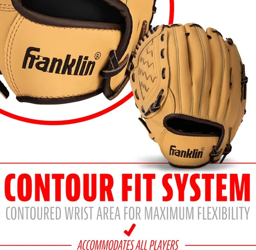 Vista 6 de Franklin Sports Field Master Baseball + Softball Glove - Field Master Adult + Youth Baseball + Softball Mitt - Men's + Women's Gloves - Right Hand