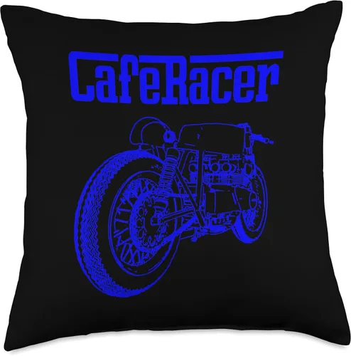 Vista 4 de American Cafe Racer Motorcycle Apparel and Merch Cafe Racer Biker Men Women Adult Teens Boys Girls Kids Youth Throw Pillow, 16x16, Multicolor