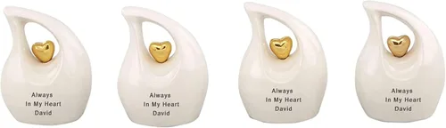 Vista 10 de Urna de recuerdo personalizada para cenizas humanas – Urna conmemorativa de diseño de corazón, pequeña urna de cremación, urna funeraria