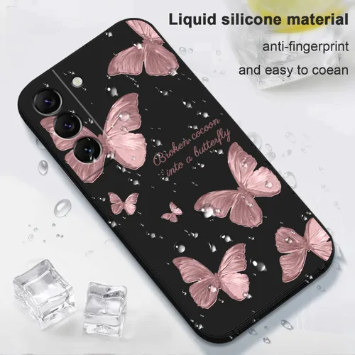 Vista 6 de LEECG Funda para Samsung Galaxy S22, Diseños de Flores Elegantes de Silicona Suave con Protección contra Caídas y Resistente a Huellas Dactilares