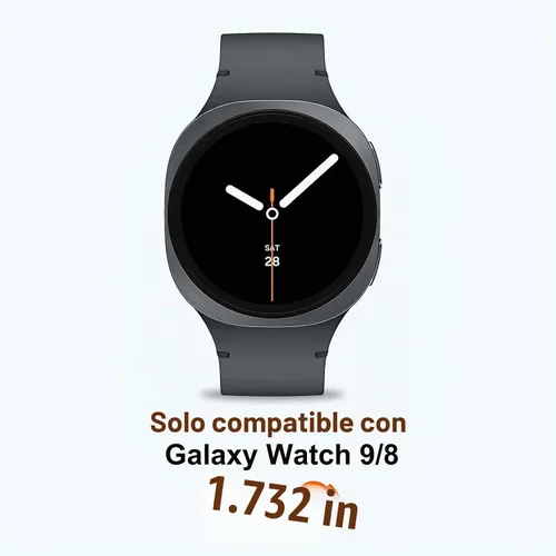 Vista 5 de Funda de metal compatible con Samsung Galaxy Watch 8 de 1.732 pulgadas, 2 en 1, con marco trasero para Galaxy Watch 8 de 1.732 in (negro/naranja)