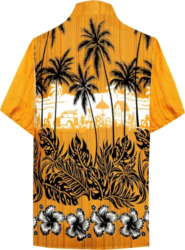 Vista 2 de LA LEELA Camisas hawaianas con botones Funky Beach para hombre