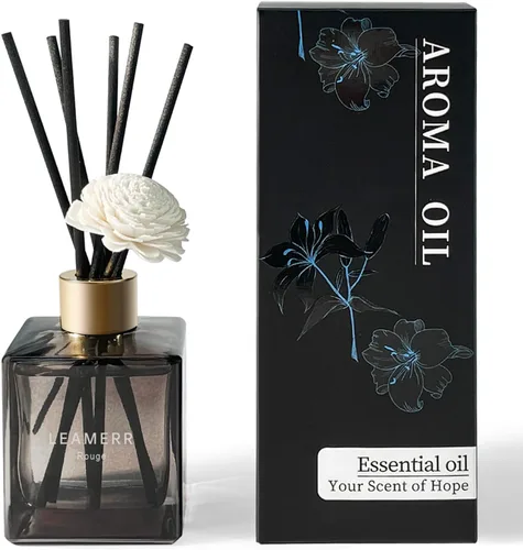 Vista 10 de Juego de difusor de junco, 6.1 oz (6.1 fl oz), difusor perfumado de mar azul con varillas de larga duración para el hogar, habitación, oficina