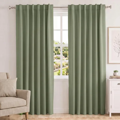 Vista 153 de Turquoize Cortinas Opacas con Aislamiento Térmico Paneles de Tratamiento de Ventanas con Bolsillo para Barra Paneles de Ventana para Ventanas