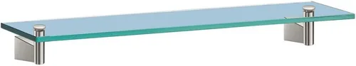 Vista 11 de Gatco 5057 Designer II - Estante de vidrio templado rectangular flotante, latón cepillado, estante de almacenamiento de ducha montado en la pared