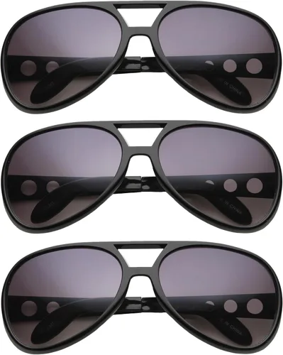 Vista 27 de zeroUV Gafas de sol grandes Elvis King Of Rock & Roll Aviator 2.480 in