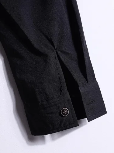 Vista 5 de OYOANGLE Camisa de manga larga con botones y estampado a cuadros de bloque de color para hombre