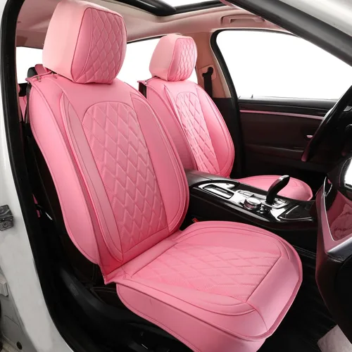 Vista 15 de MIROZO - Fundas de asiento delantero, fundas de cuero para asiento de automóvil, fundas transpirables para asiento de automóvil, protector de Beige