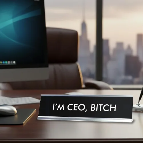 Vista 8 de Signs ByLITA Letrero de escritorio con texto en inglés "I'M CEO, BITCH