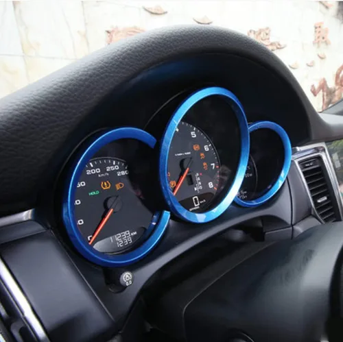 Vista 7 de x xotic tech Cubierta para marco de instrumento de anillo circundante compatible con Porsche Macan 2014-up, Cayman Boxster 981/982/718 2012-2018 Azul