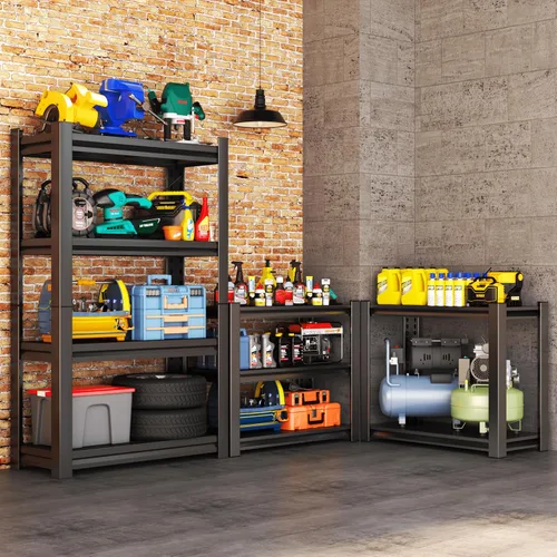Vista 6 de Estantería industrial con almacenamiento ajustable, de acero resistente, para herramientas y equipos pesados, capacidad de 2000 lb