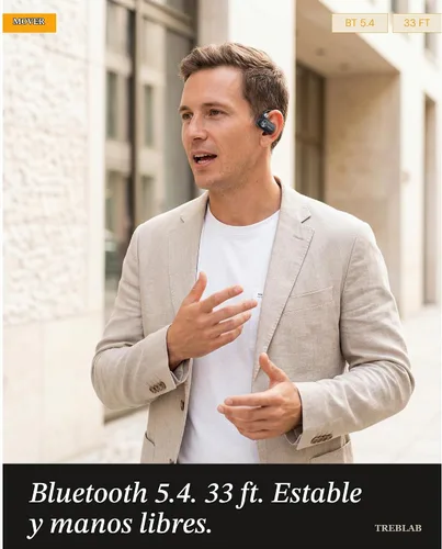 Vista 7 de TREBLAB X-Open - Auriculares inalámbricos True Open Ear de oído abierto, comodidad ligera, ajuste detrás de la oreja, sonido envolvente, micrófono