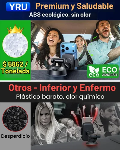 Vista 4 de YRU - Soporte para teléfono de auto con succión de rotación de 360° de Negro