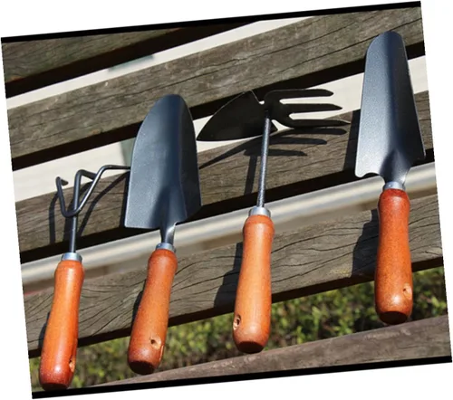Vista 8 de NUOBESTY 4pcs Thickened Mini Iron Shovel Garden Tool Set with Handles Planting and Weeding Spade Kit for Seedling Transplanting and Cultivating