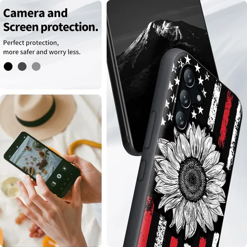 Vista 4 de Funda para Samsung Galaxy A13 5G 2021/Samsung A04s con soporte para el dedo para teléfono, correa de mano elástica, funda de TPU a prueba de golpes