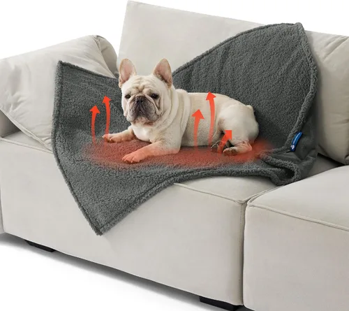 Vista 40 de Bedsure - Mantas impermeables para perros pequeños - Manta de felpa de sherpa con impresión suave lavable para perros y gatos, protector de muebles