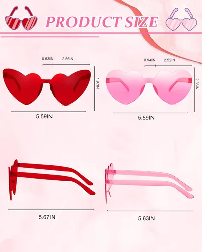 Vista 5 de Salfboy Gafas de sol de corazón para mujer, color caramelo, gafas de sol de despedida de soltera regalos de fiesta