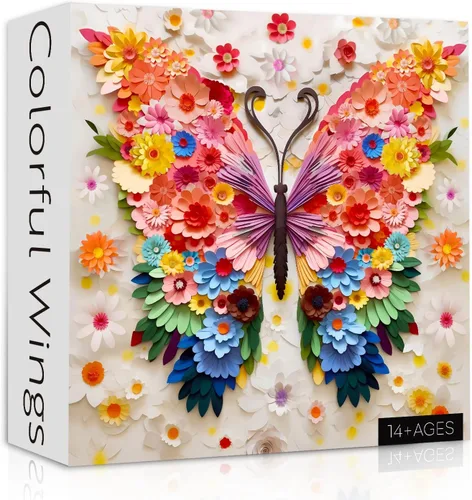 Vista 20 de Rompecabezas de mariposa vintage para adultos de 1000 piezas, rompecabezas retro de mariposas con hermosas alas, rompecabezas difíciles