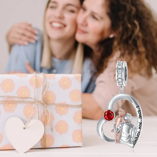Vista 190 de PROESS Dije para padre, madre e hija, pulsera de plata de ley para pulseras, regalos de cumpleaños, día de San Valentín, para hija, madre, amante