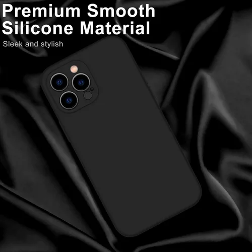 Vista 3 de DEENAKIN Funda compatible con iPhone 13 Pro Max con protector de pantalla, silicona suave y sedosa, funda de cámara mejorada, funda protectora