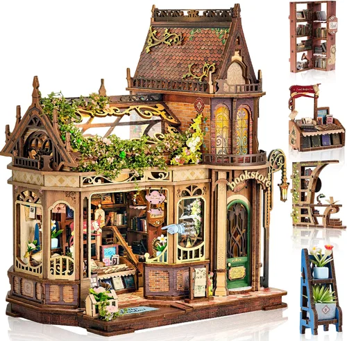 Vista 15 de CRIOLPO Kit de casa de muñecas en miniatura con luces LED para adultos y Aventuras en el bosque