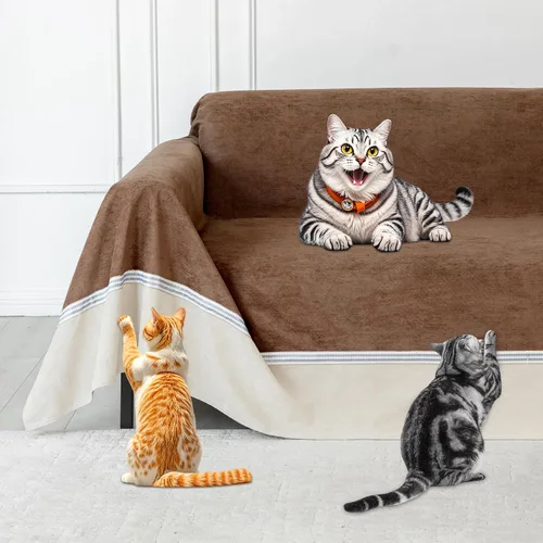 Vista 14 de Protector de muebles contra arañazos para gatos, antideslizante, impermeable, para mantener alejados a los gatos, protectores de sofá aptos