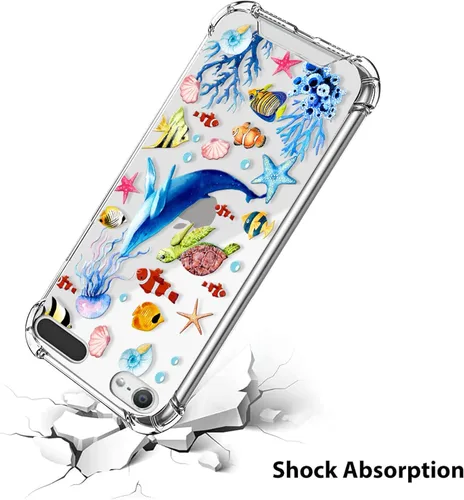 Vista 3 de ZIYE Funda compatible con iPod Touch de 7ª generación, funda transparente para iPod Touch 6 5, protector de pantalla, a prueba de golpes, para iPod