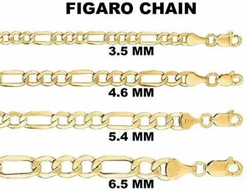 Vista 4 de Oro amarillo real de 10 quilates de 0.138in, 0.181in, 0.213in o 0.256in de corte de diamante brillante alternativo clásico para hombre collar