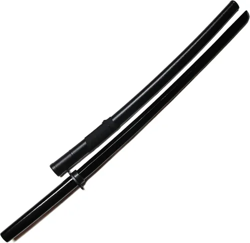 Vista 3 de E-BOGU Conjunto de equipo de entrenamiento de arte marcial con vainas de plástico y protector de mano Tsuba (negro)