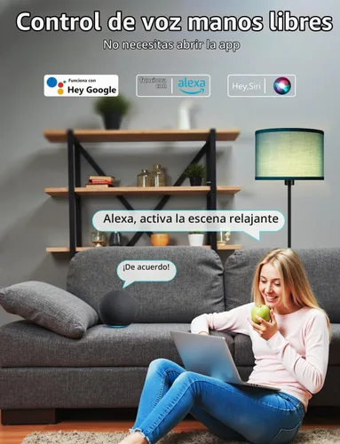 Vista 3 de YHW Lámparas de pie para sala de estar compatibles con Alexa Google, lámpara de pie lámparas altas para sala de estar, dormitorio, oficina, aula
