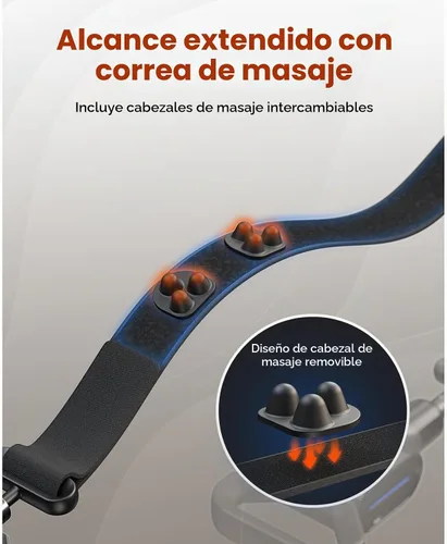 Vista 6 de BOB AND BRAD Pistola de masaje con correa de masaje para difícil acceso, masajeador de percusión y compresión de doble modo para recuperación