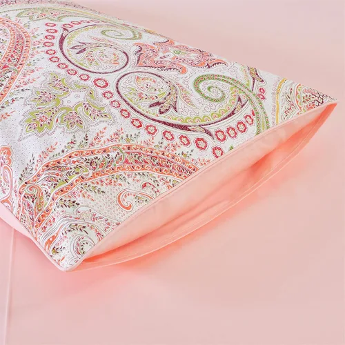 Vista 119 de ABREEZE Juego de funda de edredón tamaño individual con cierre de botón, 100% algodón egipcio, juego de ropa de cama floral de granja, color rosa, 3