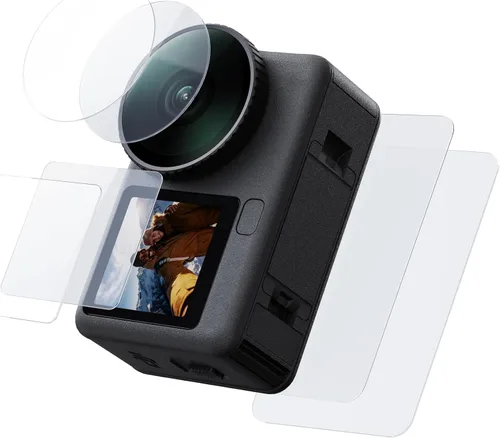 Vista 8 de TELESIN Protector de pantalla para DJI Osmo Action 6, lente, pantalla delantera/trasera, protector de vidrio templado para accesorios DJI Osmo